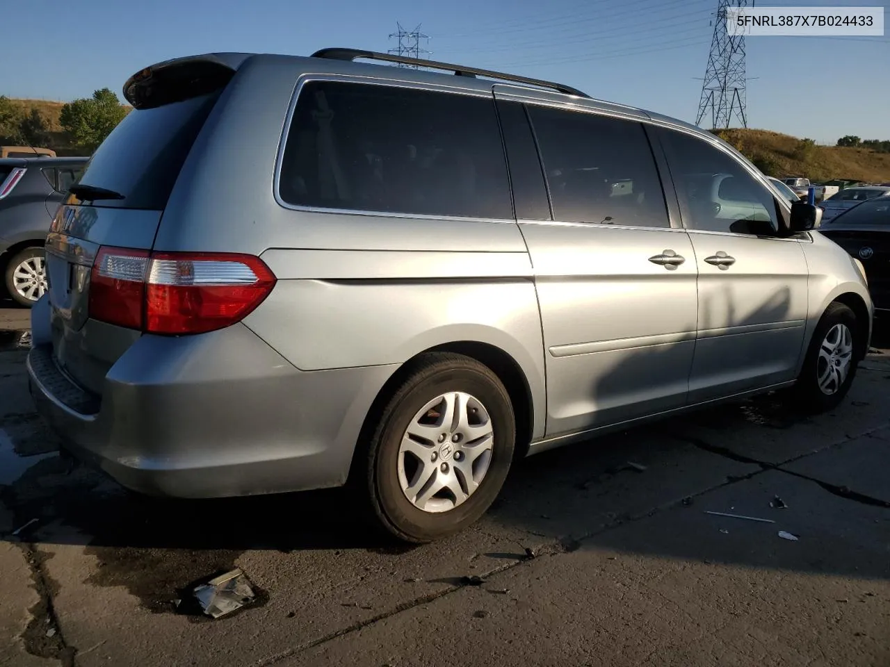 2007 Honda Odyssey Exl VIN: 5FNRL387X7B024433 Lot: 74102314