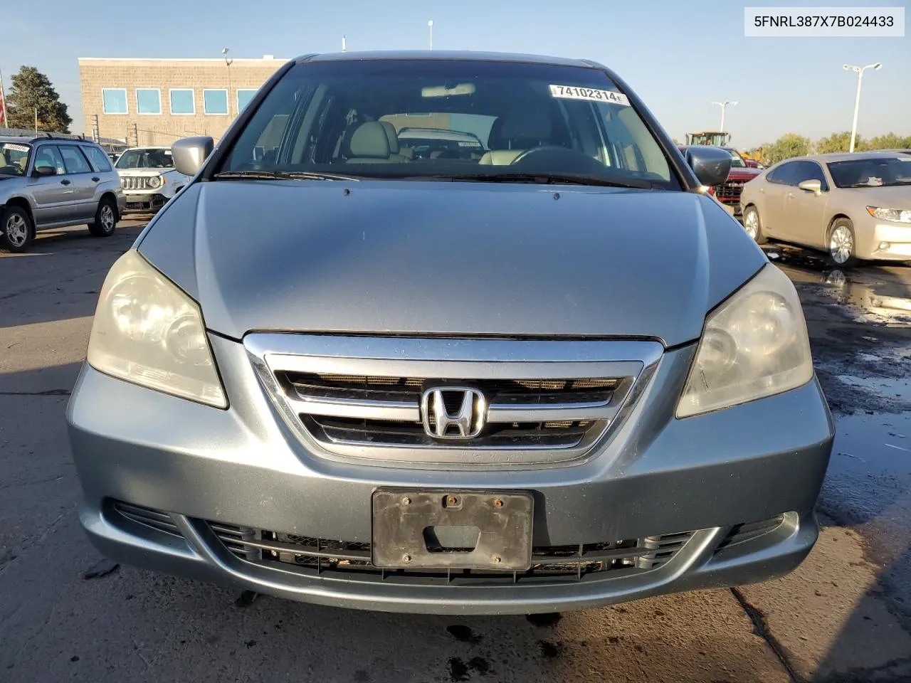 2007 Honda Odyssey Exl VIN: 5FNRL387X7B024433 Lot: 74102314