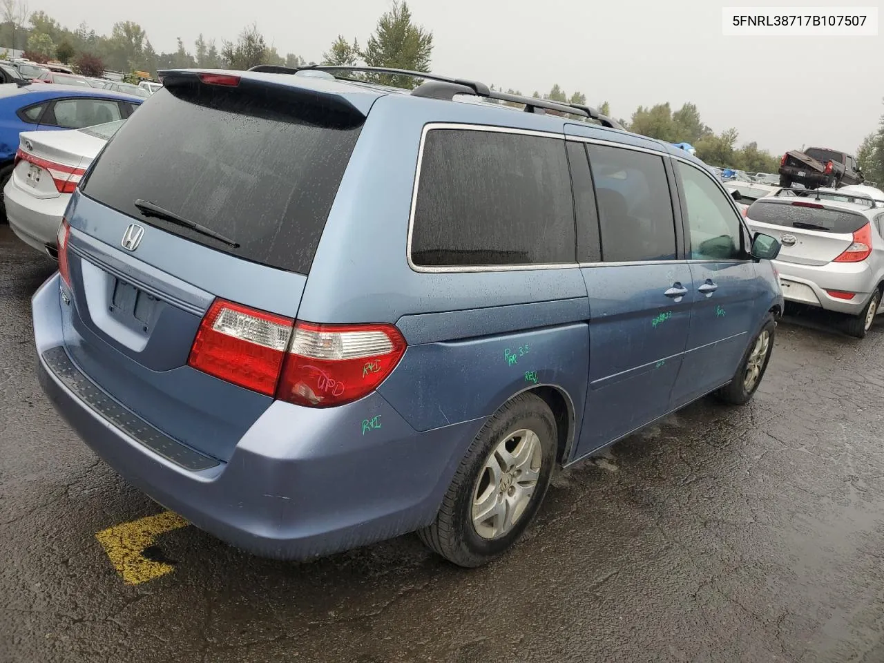 2007 Honda Odyssey Exl VIN: 5FNRL38717B107507 Lot: 74103544