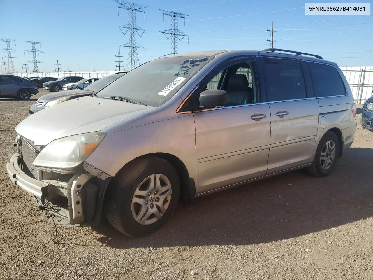 2007 Honda Odyssey Exl VIN: 5FNRL38627B414031 Lot: 74280834