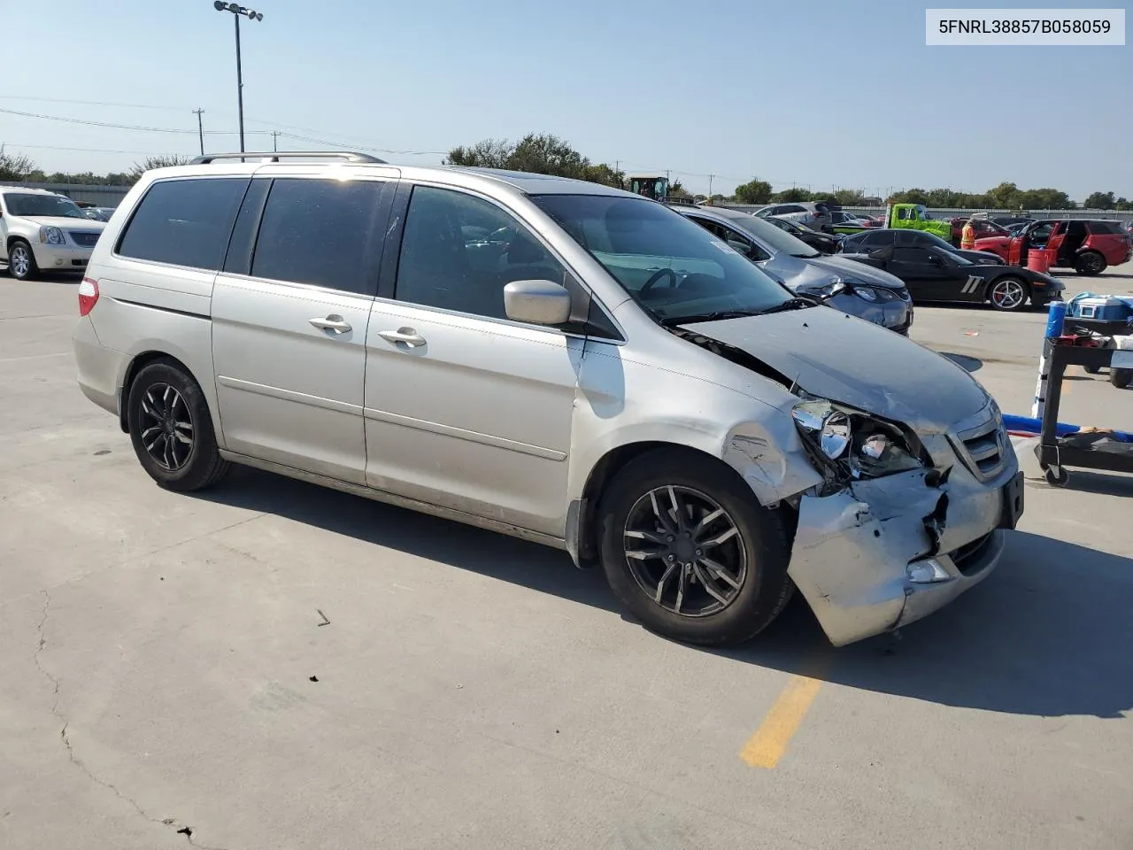 2007 Honda Odyssey Touring VIN: 5FNRL38857B058059 Lot: 74335344