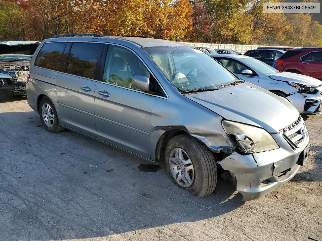 2007 Honda Odyssey Ex VIN: 5FNRL38437B005549 Lot: 74552254