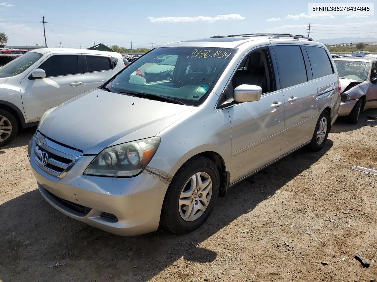 2007 Honda Odyssey Exl VIN: 5FNRL38627B434845 Lot: 74567834