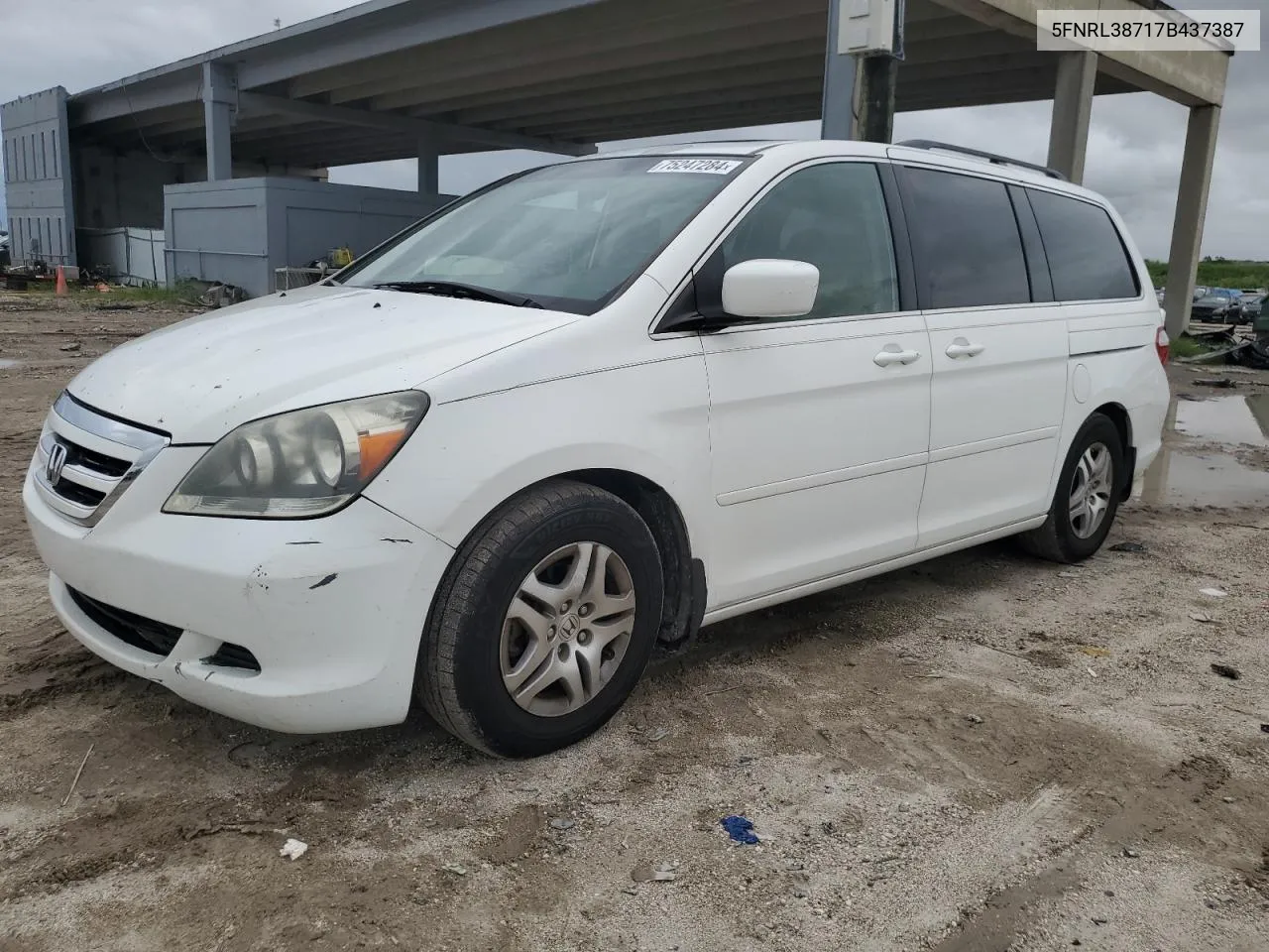 2007 Honda Odyssey Exl VIN: 5FNRL38717B437387 Lot: 75247284