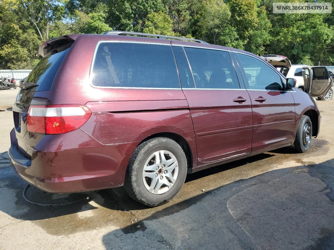 5FNRL386X7B437914 2007 Honda Odyssey Exl