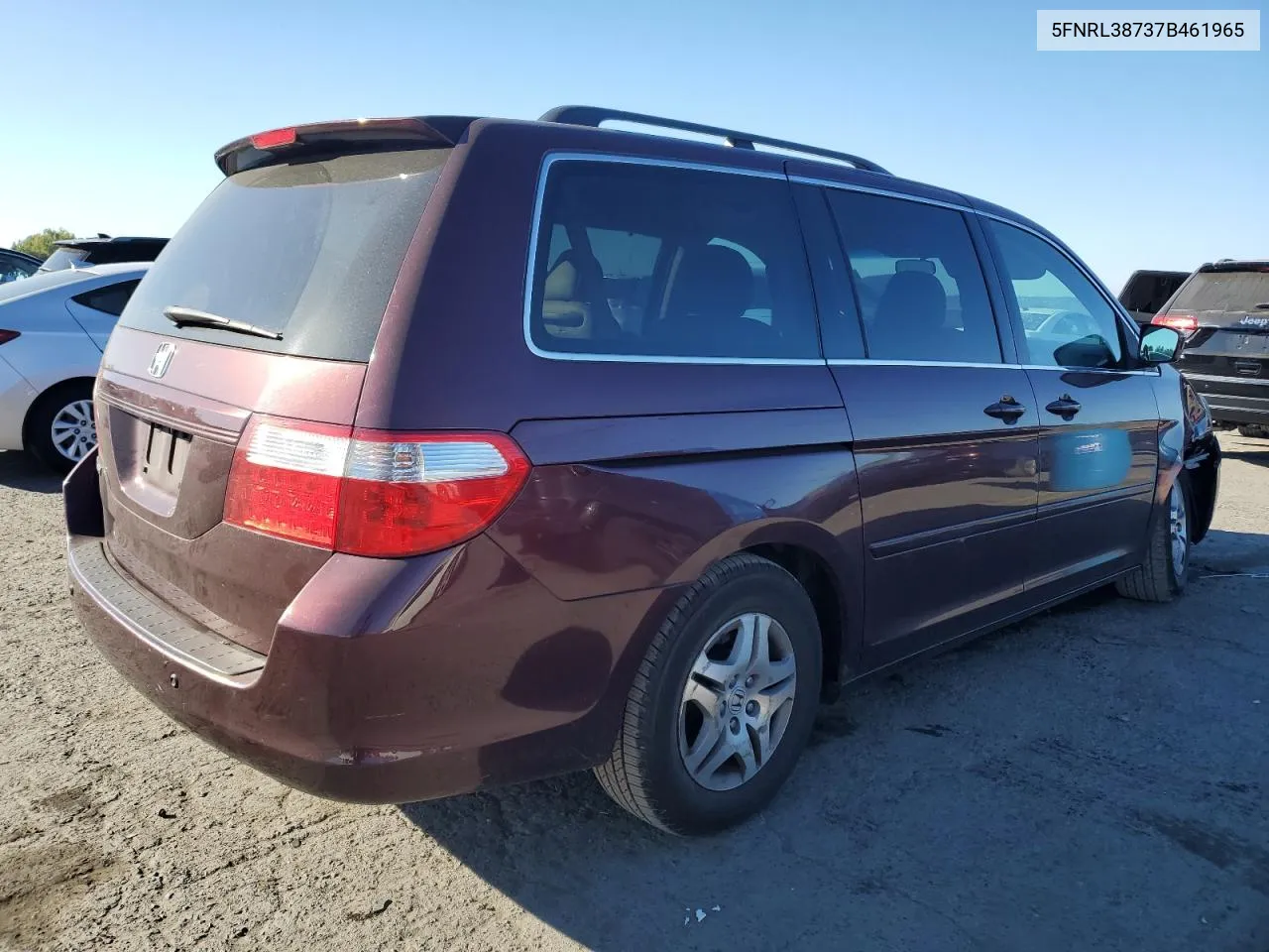 2007 Honda Odyssey Exl VIN: 5FNRL38737B461965 Lot: 75809914