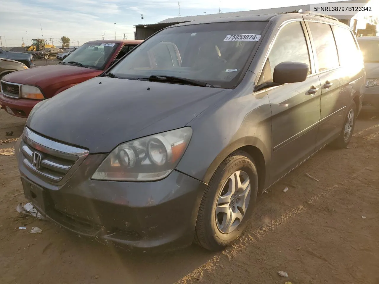 2007 Honda Odyssey Exl VIN: 5FNRL38797B123342 Lot: 75853074