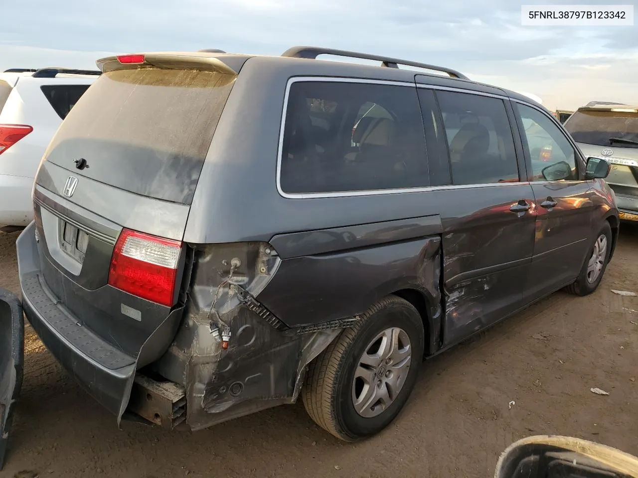 2007 Honda Odyssey Exl VIN: 5FNRL38797B123342 Lot: 75853074