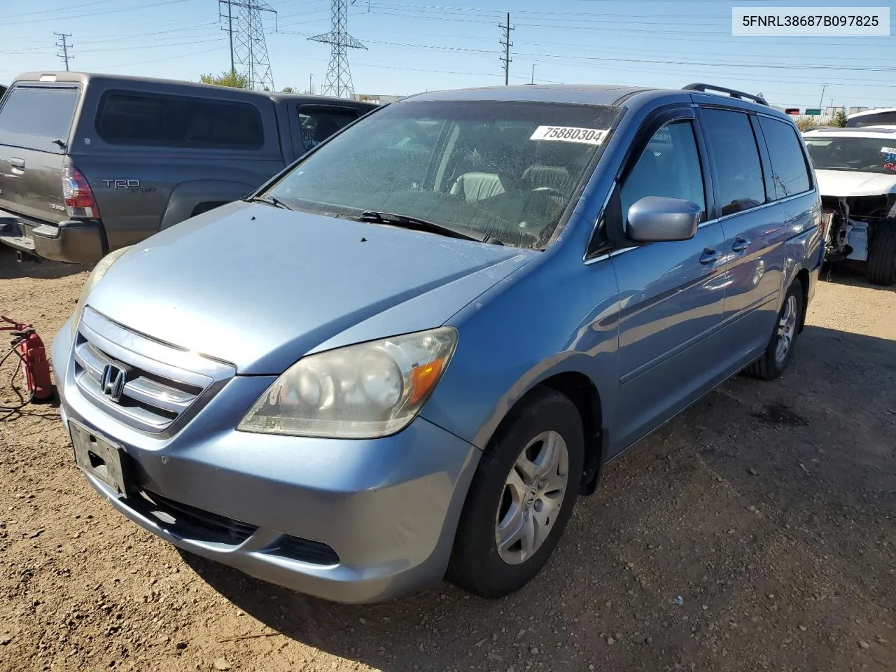 2007 Honda Odyssey Exl VIN: 5FNRL38687B097825 Lot: 75880304