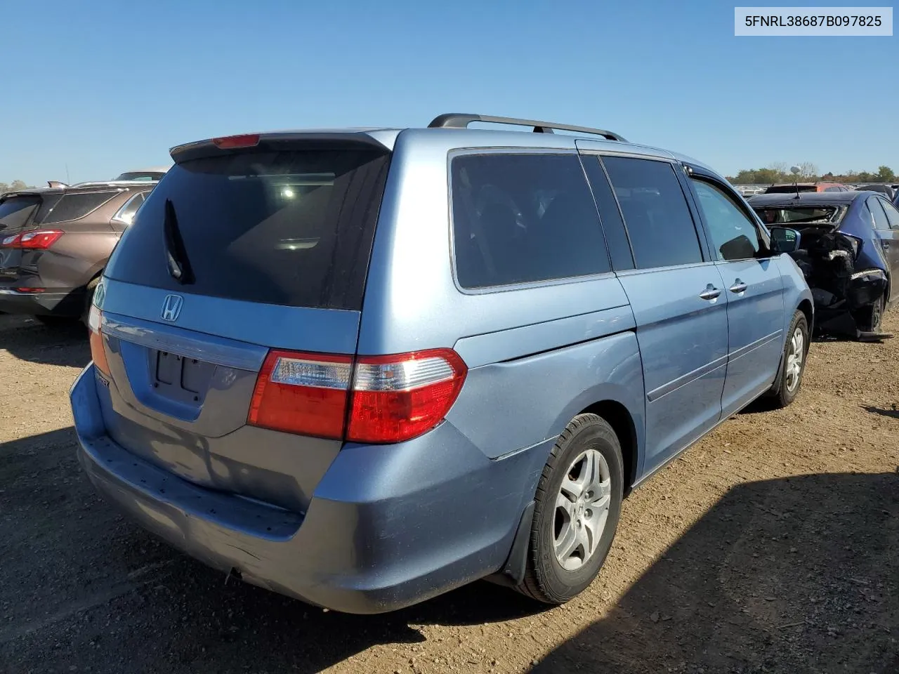 2007 Honda Odyssey Exl VIN: 5FNRL38687B097825 Lot: 75880304