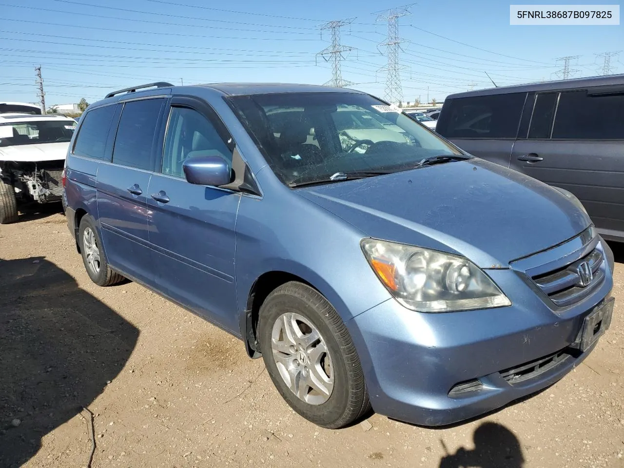 2007 Honda Odyssey Exl VIN: 5FNRL38687B097825 Lot: 75880304