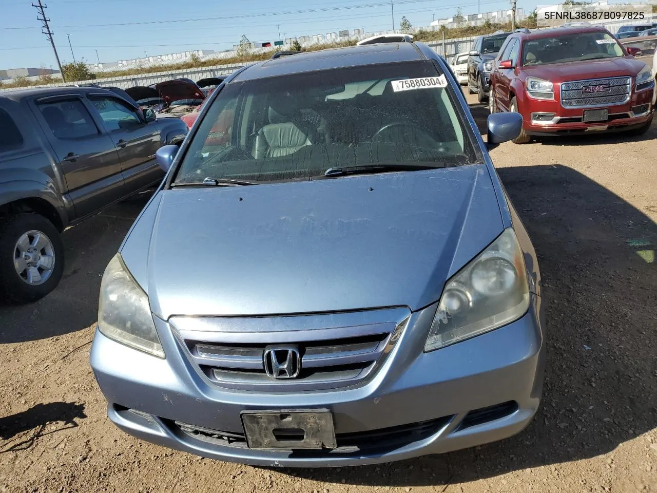 2007 Honda Odyssey Exl VIN: 5FNRL38687B097825 Lot: 75880304