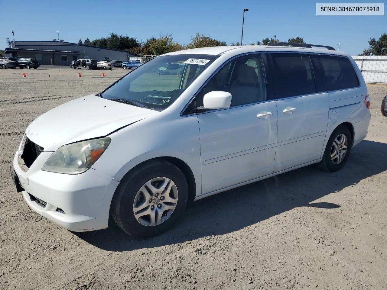 2007 Honda Odyssey Ex VIN: 5FNRL38467B075918 Lot: 76071004