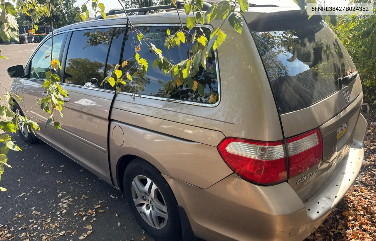 2007 Honda Odyssey Ex VIN: 5FNRL38427B024352 Lot: 76170614