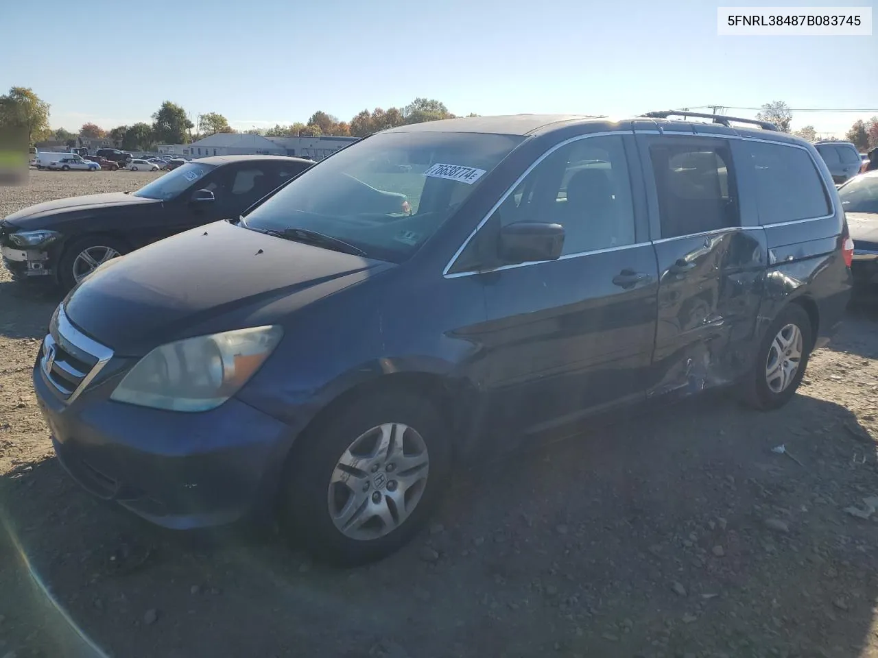 2007 Honda Odyssey Ex VIN: 5FNRL38487B083745 Lot: 76638774