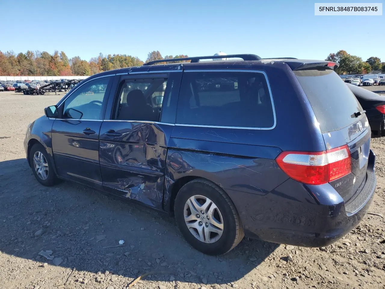 2007 Honda Odyssey Ex VIN: 5FNRL38487B083745 Lot: 76638774