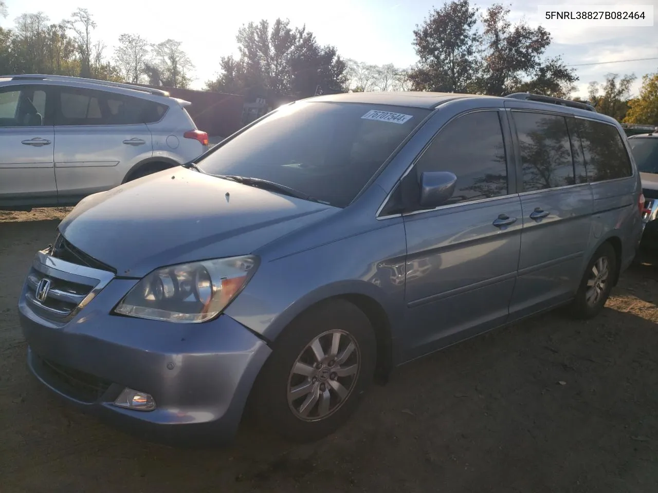 2007 Honda Odyssey Touring VIN: 5FNRL38827B082464 Lot: 76707544