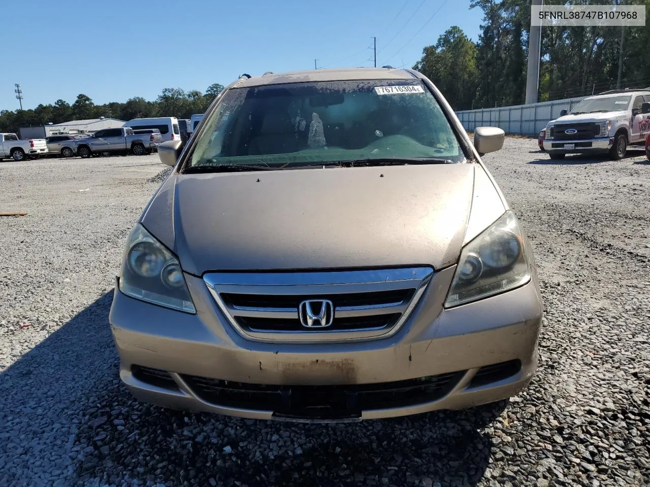 2007 Honda Odyssey Exl VIN: 5FNRL38747B107968 Lot: 76716304