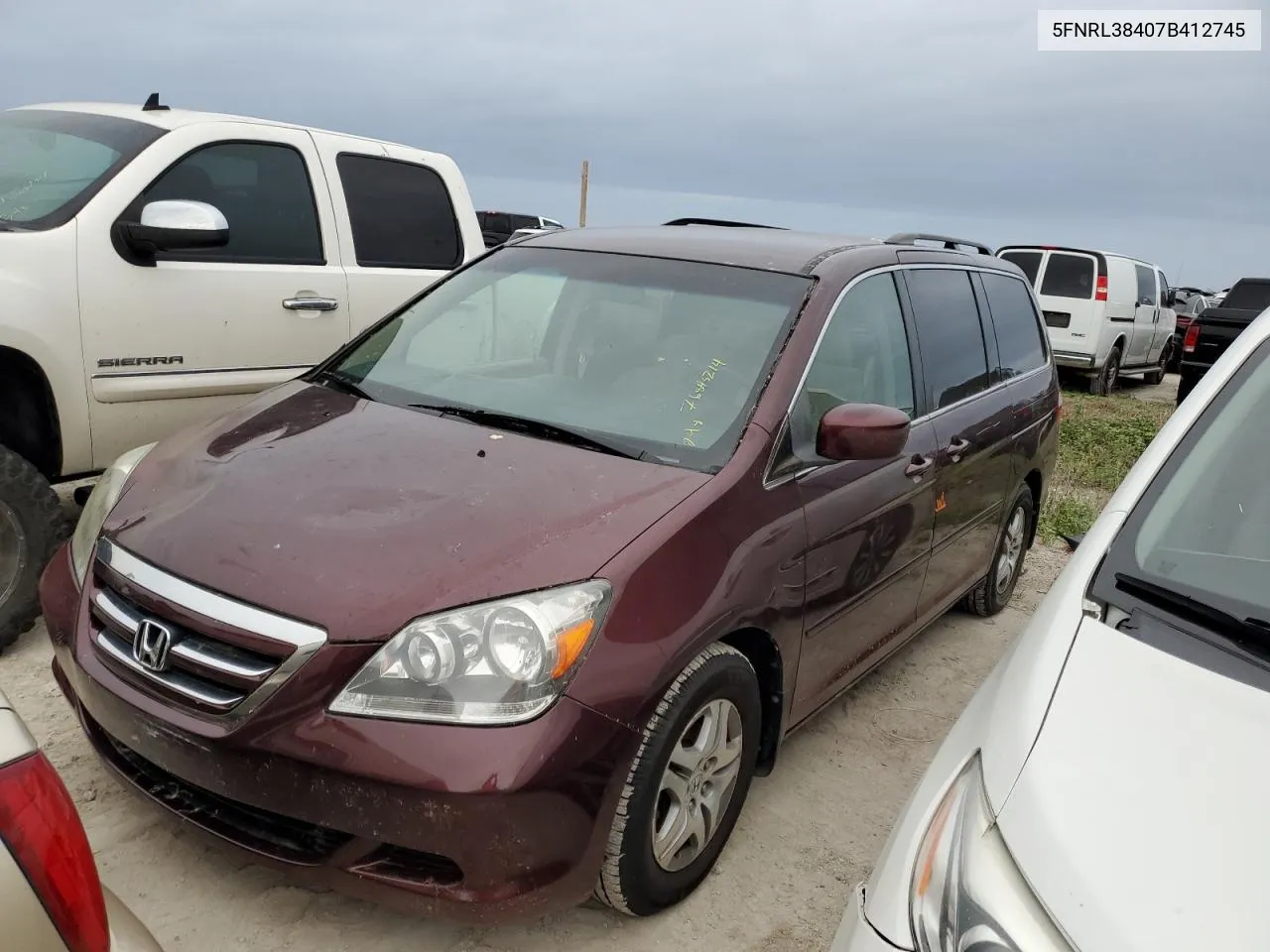 2007 Honda Odyssey Ex VIN: 5FNRL38407B412745 Lot: 76845214