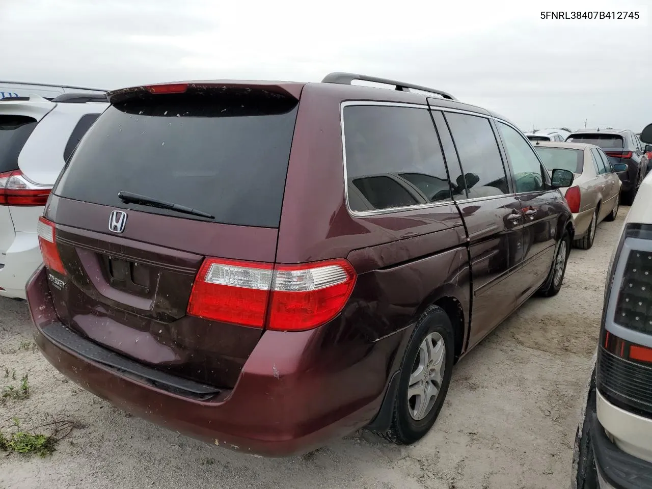 2007 Honda Odyssey Ex VIN: 5FNRL38407B412745 Lot: 76845214