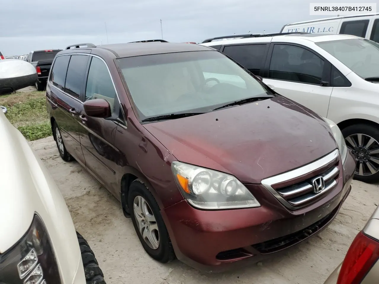 2007 Honda Odyssey Ex VIN: 5FNRL38407B412745 Lot: 76845214