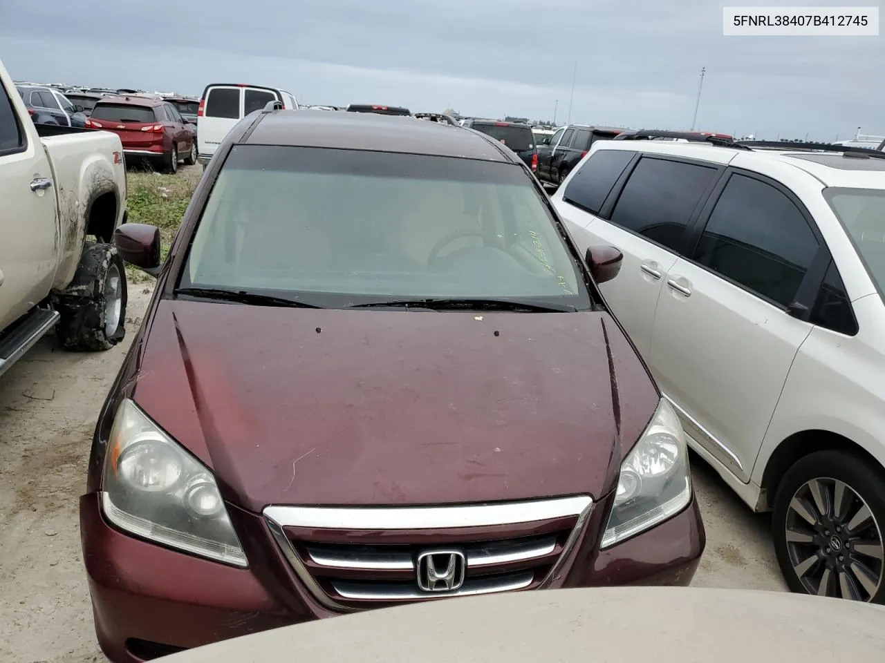 2007 Honda Odyssey Ex VIN: 5FNRL38407B412745 Lot: 76845214