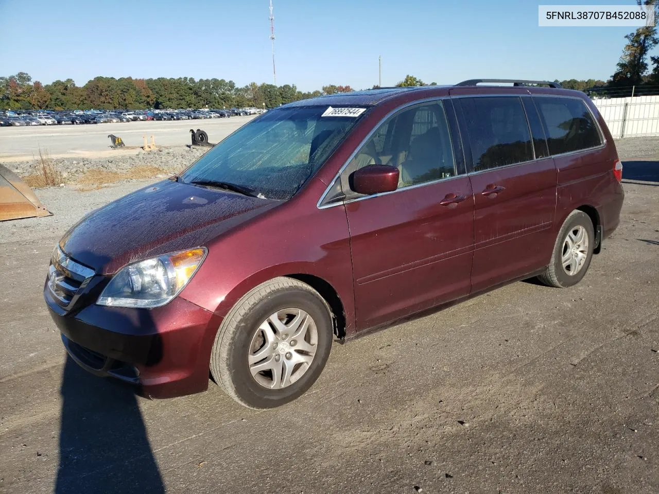 2007 Honda Odyssey Exl VIN: 5FNRL38707B452088 Lot: 76897544