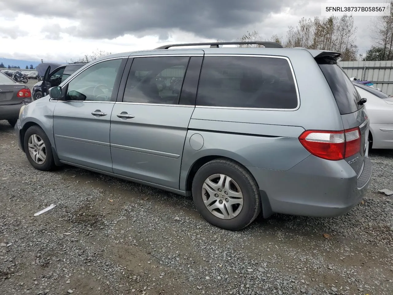 2007 Honda Odyssey Exl VIN: 5FNRL38737B058567 Lot: 77221874