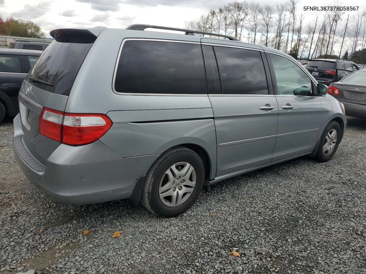 2007 Honda Odyssey Exl VIN: 5FNRL38737B058567 Lot: 77221874