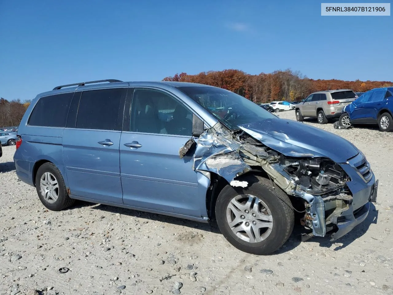 2007 Honda Odyssey Ex VIN: 5FNRL38407B121906 Lot: 77412854