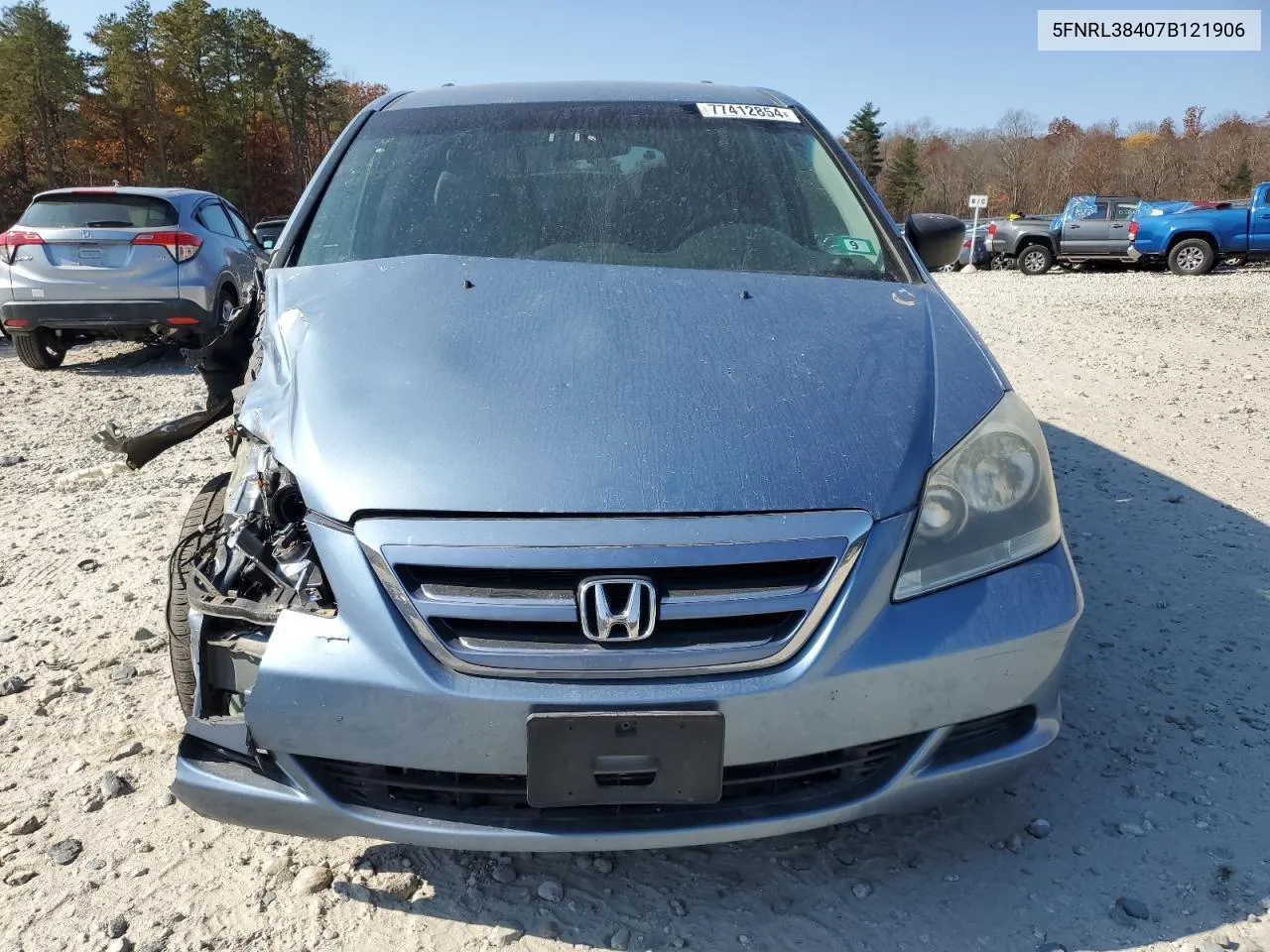 2007 Honda Odyssey Ex VIN: 5FNRL38407B121906 Lot: 77412854