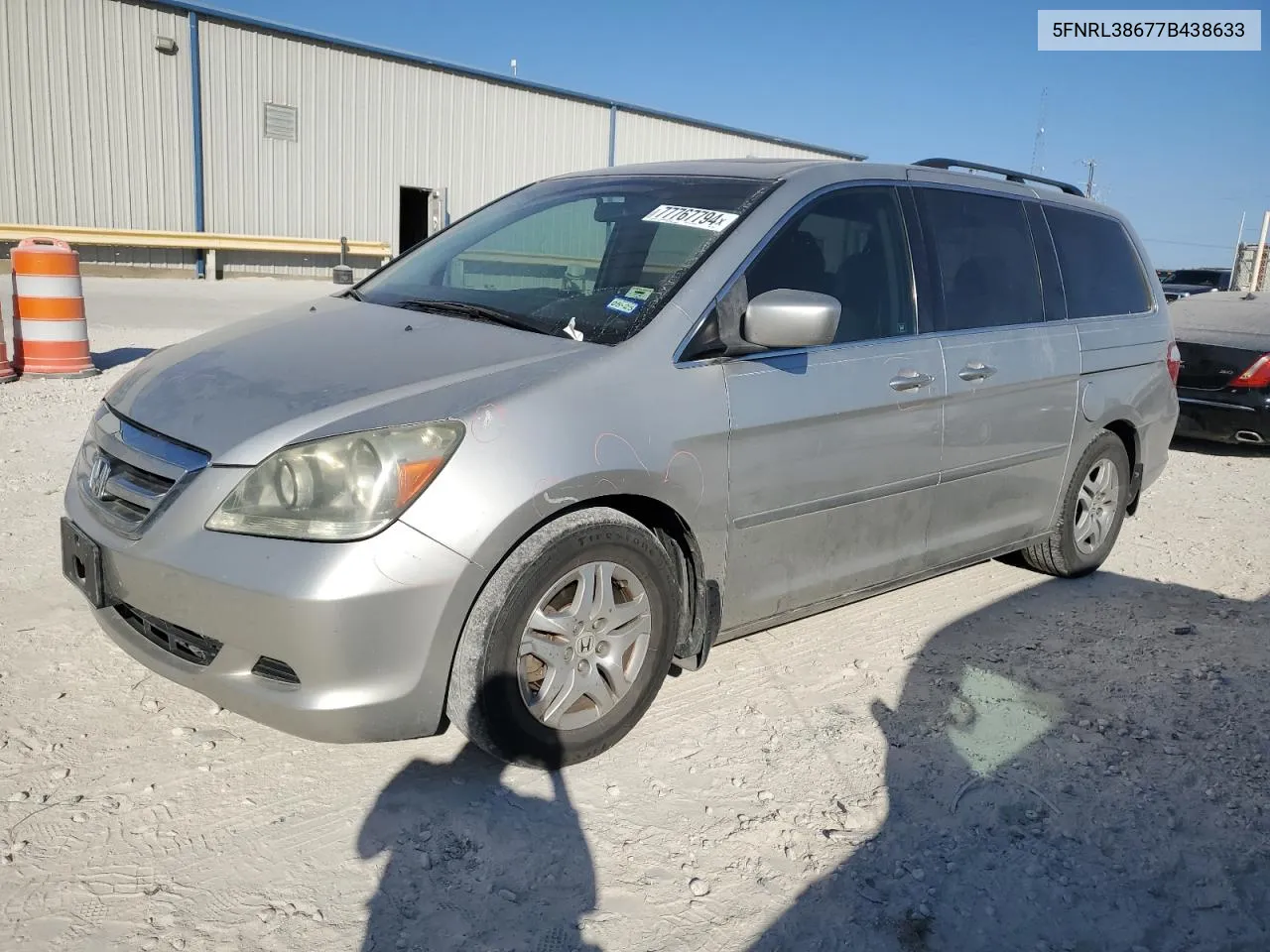 2007 Honda Odyssey Exl VIN: 5FNRL38677B438633 Lot: 77767794