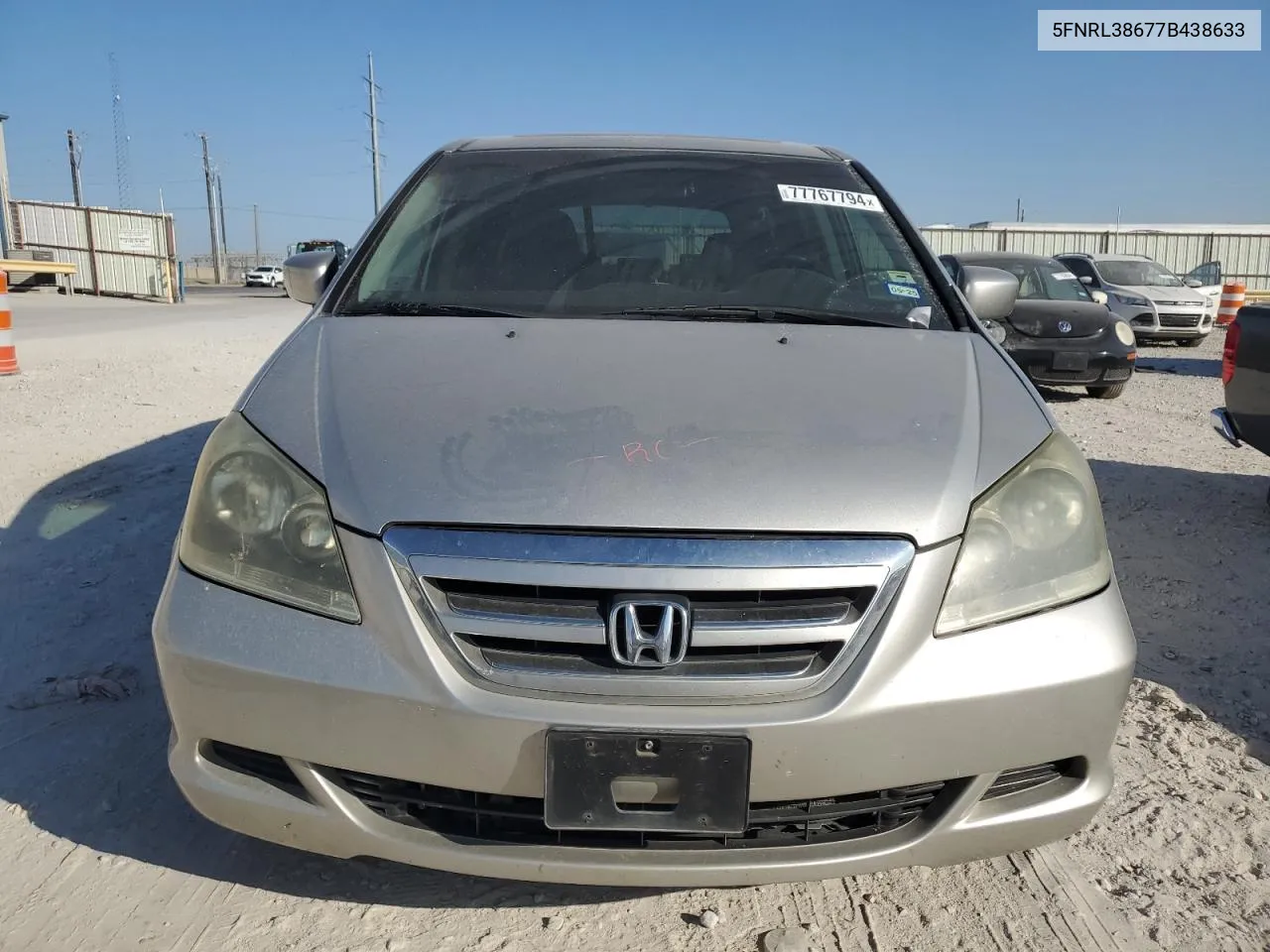 2007 Honda Odyssey Exl VIN: 5FNRL38677B438633 Lot: 77767794