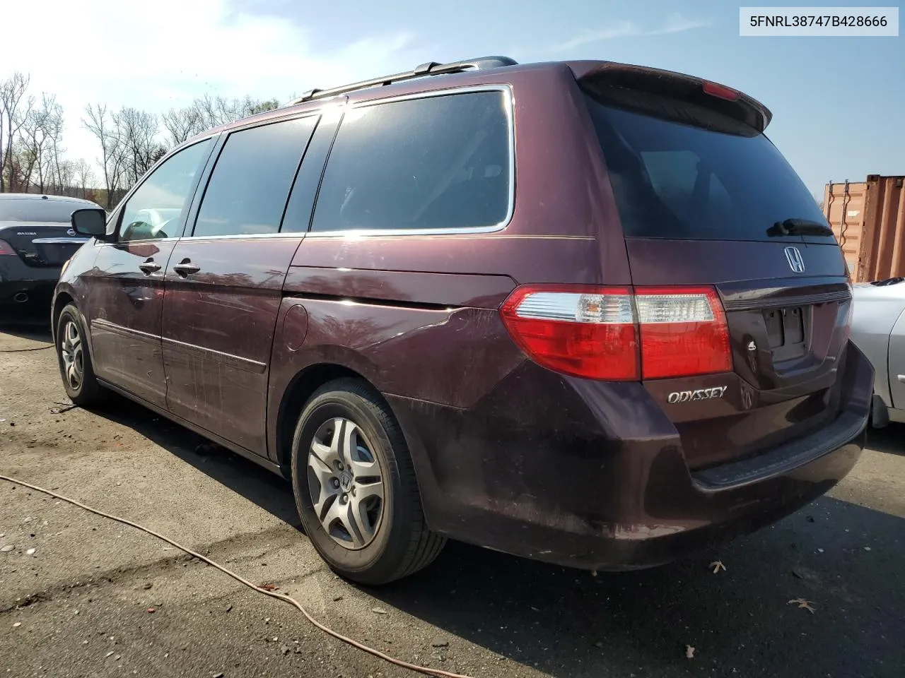 2007 Honda Odyssey Exl VIN: 5FNRL38747B428666 Lot: 78237954