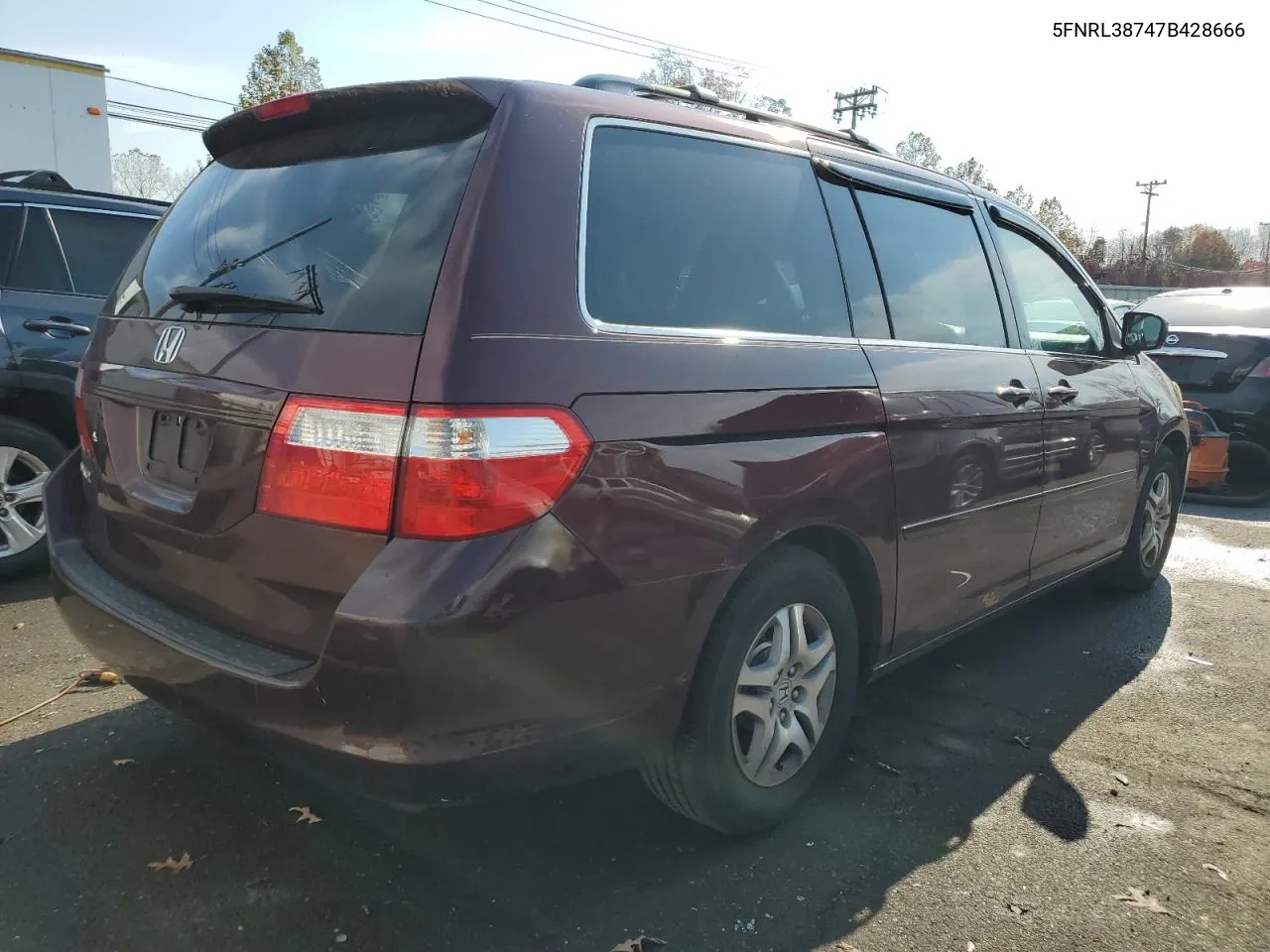 2007 Honda Odyssey Exl VIN: 5FNRL38747B428666 Lot: 78237954