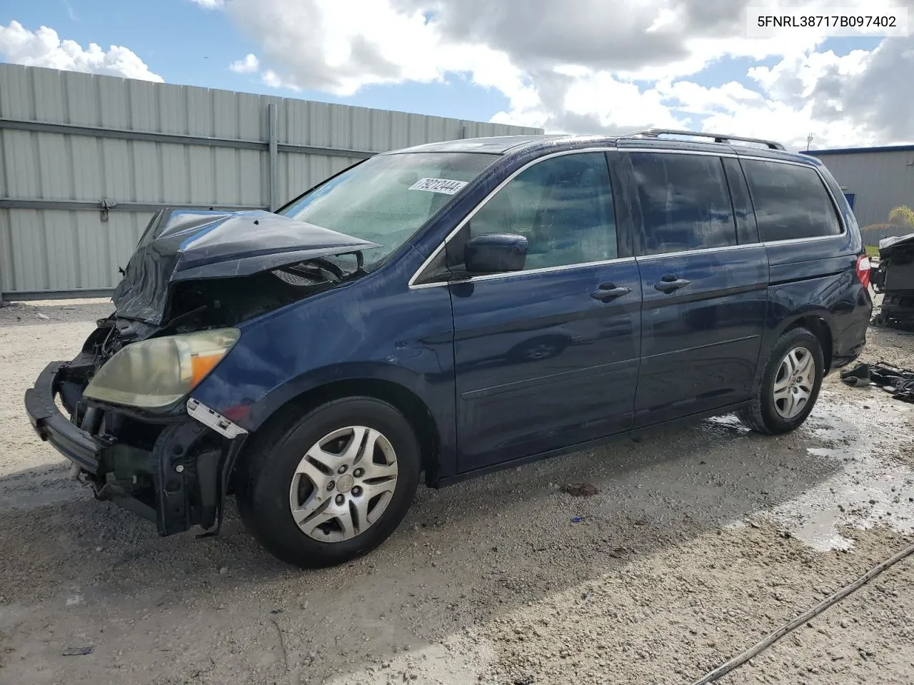 2007 Honda Odyssey Exl VIN: 5FNRL38717B097402 Lot: 79212444