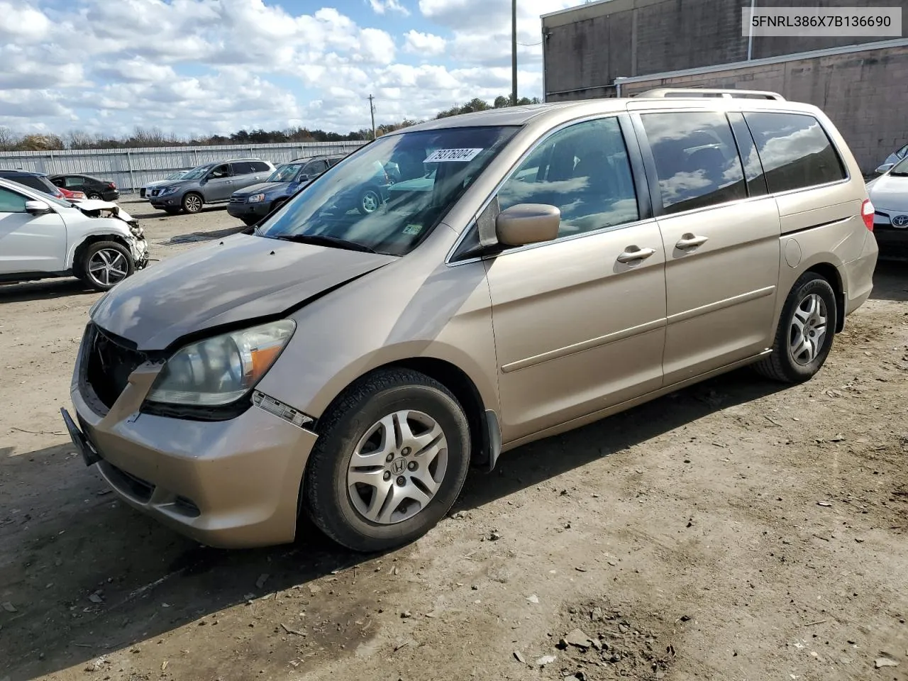 2007 Honda Odyssey Exl VIN: 5FNRL386X7B136690 Lot: 79376004