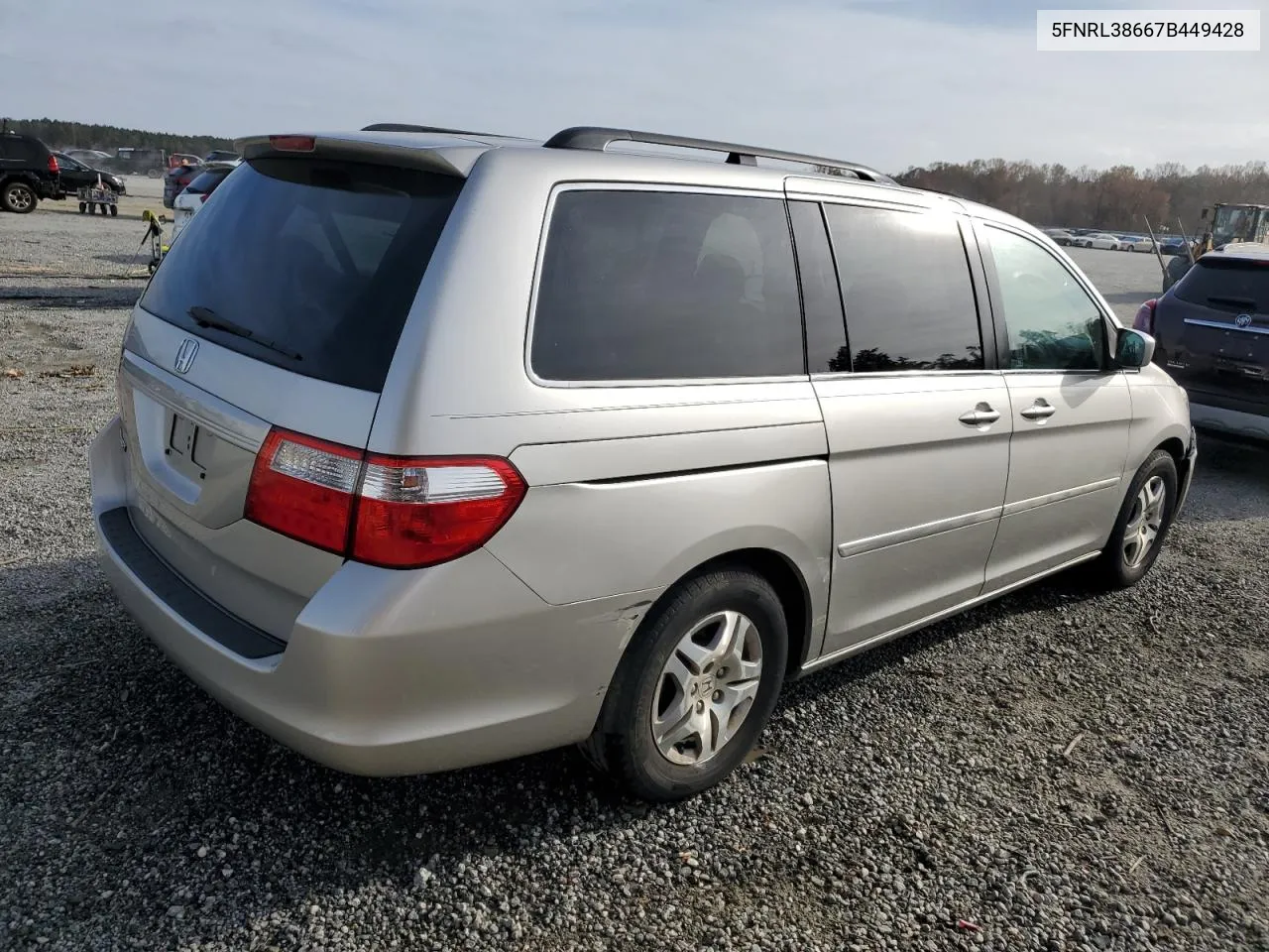 2007 Honda Odyssey Exl VIN: 5FNRL38667B449428 Lot: 79409314