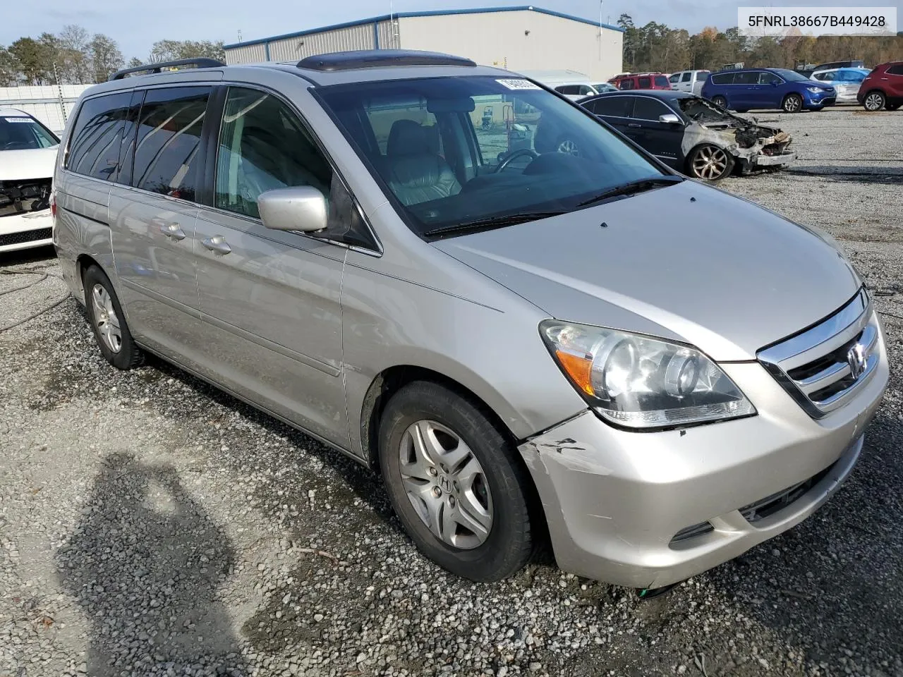 2007 Honda Odyssey Exl VIN: 5FNRL38667B449428 Lot: 79409314