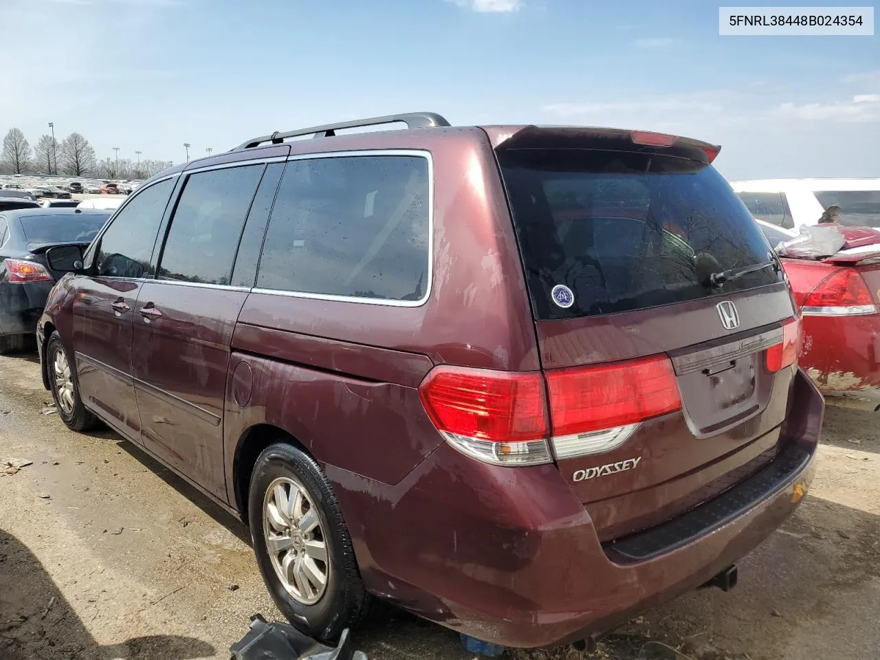 2008 Honda Odyssey Ex VIN: 5FNRL38448B024354 Lot: 48049604