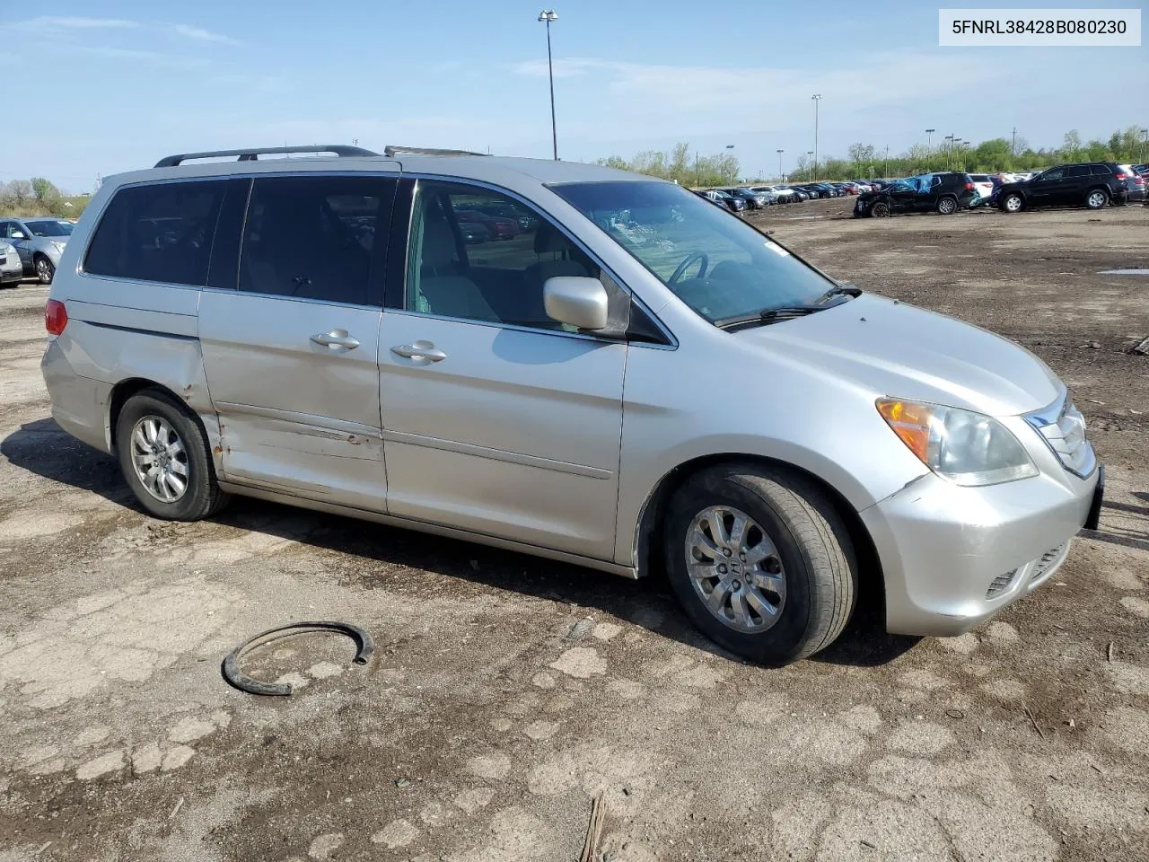 2008 Honda Odyssey Ex VIN: 5FNRL38428B080230 Lot: 52729204