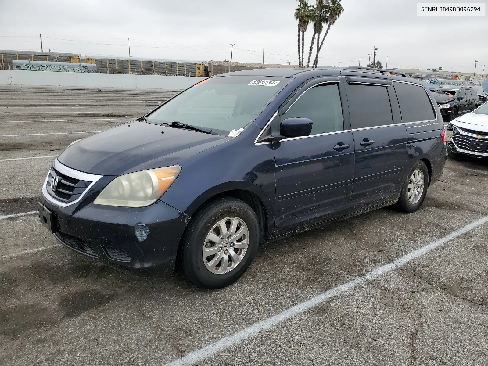 2008 Honda Odyssey Ex VIN: 5FNRL38498B096294 Lot: 55042294