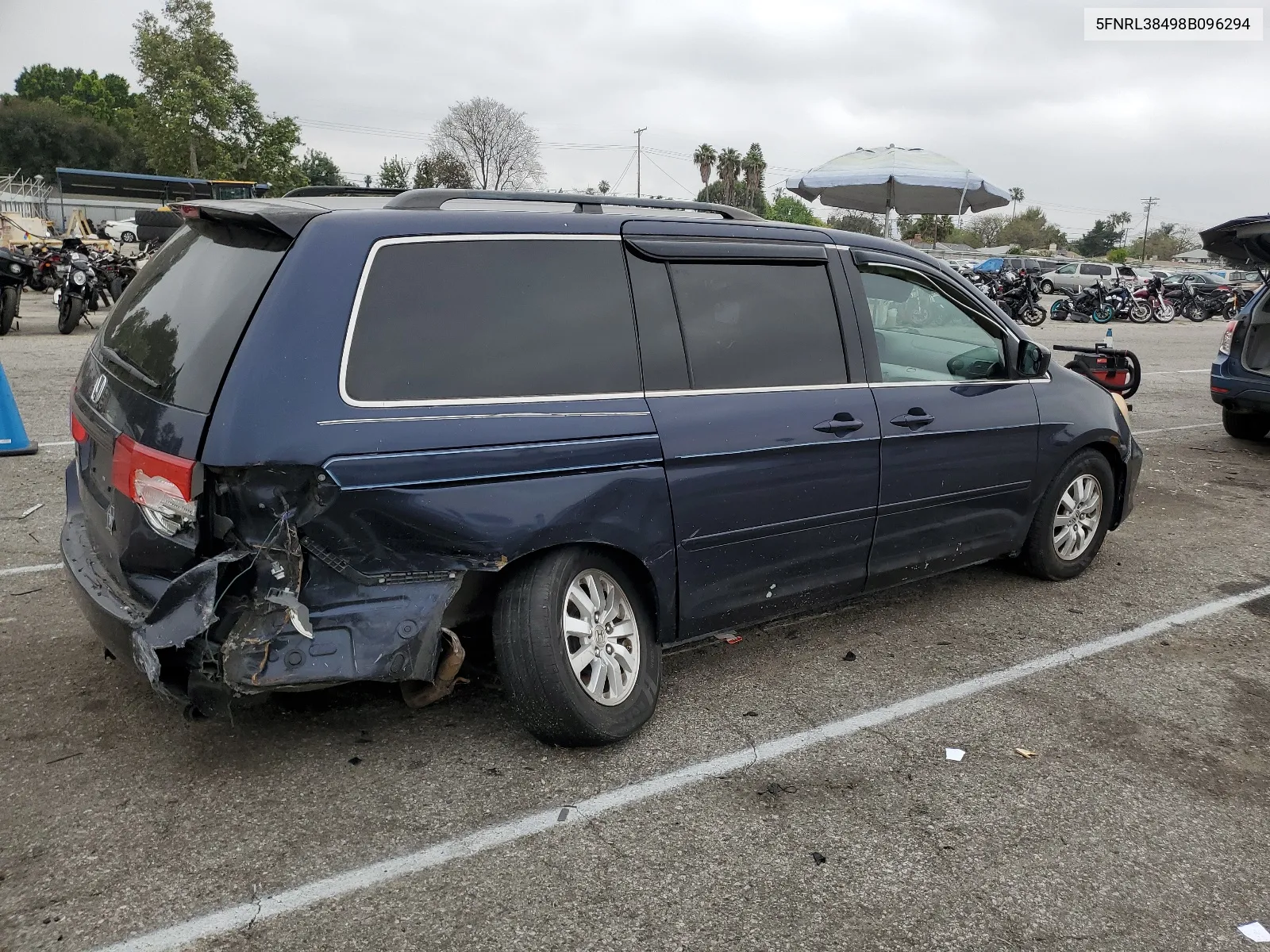 2008 Honda Odyssey Ex VIN: 5FNRL38498B096294 Lot: 55042294