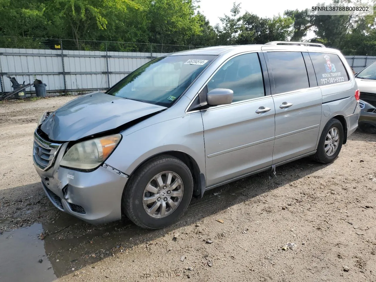 5FNRL38788B008202 2008 Honda Odyssey Exl