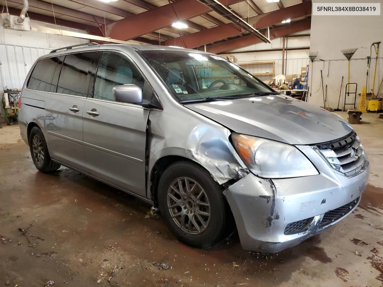 2008 Honda Odyssey Ex VIN: 5FNRL384X8B038419 Lot: 65446844