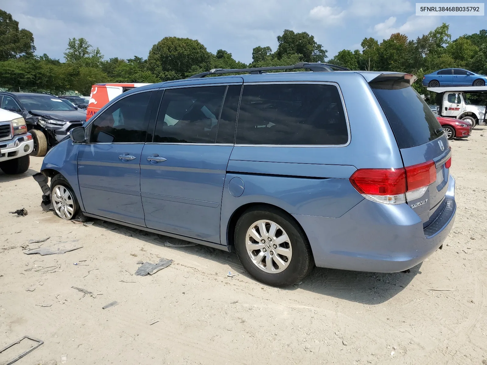 2008 Honda Odyssey Ex VIN: 5FNRL38468B035792 Lot: 68707154