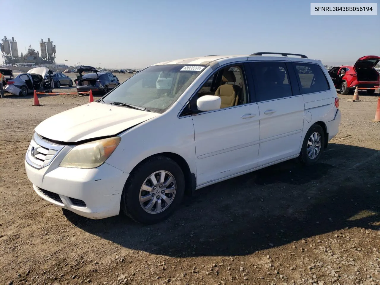 2008 Honda Odyssey Ex VIN: 5FNRL38438B056194 Lot: 69038374