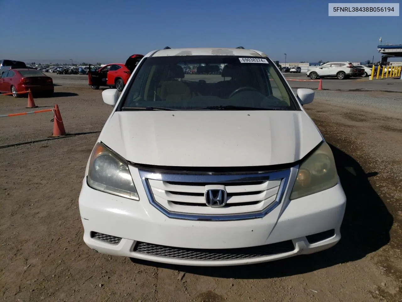 2008 Honda Odyssey Ex VIN: 5FNRL38438B056194 Lot: 69038374