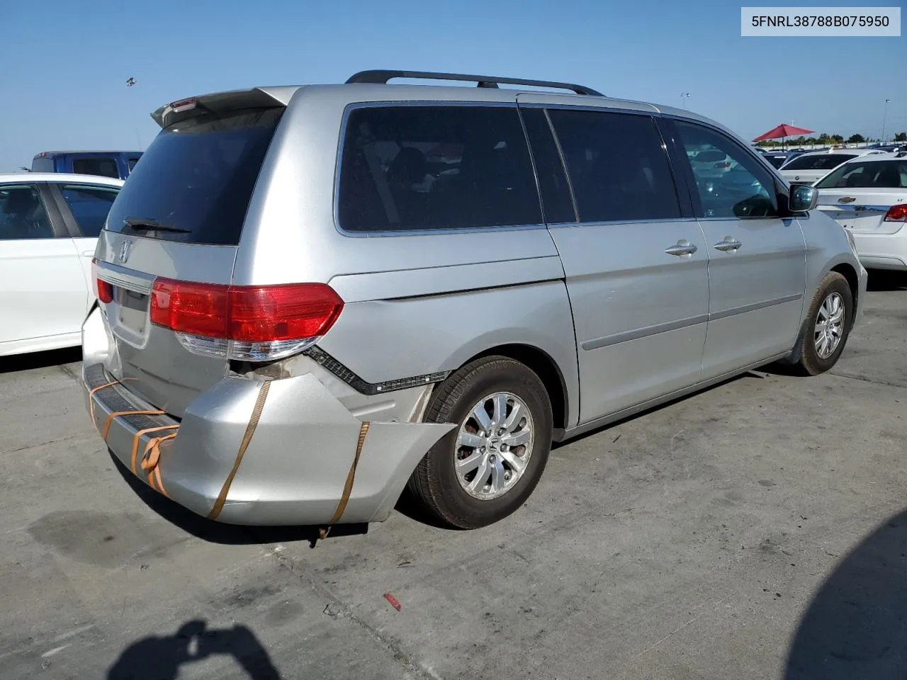 2008 Honda Odyssey Exl VIN: 5FNRL38788B075950 Lot: 69039894