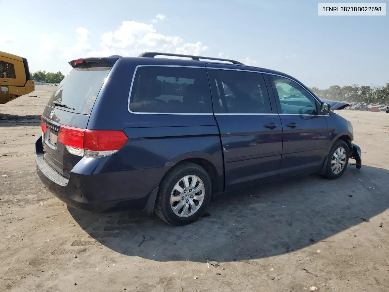 2008 Honda Odyssey Exl VIN: 5FNRL38718B022698 Lot: 69575214